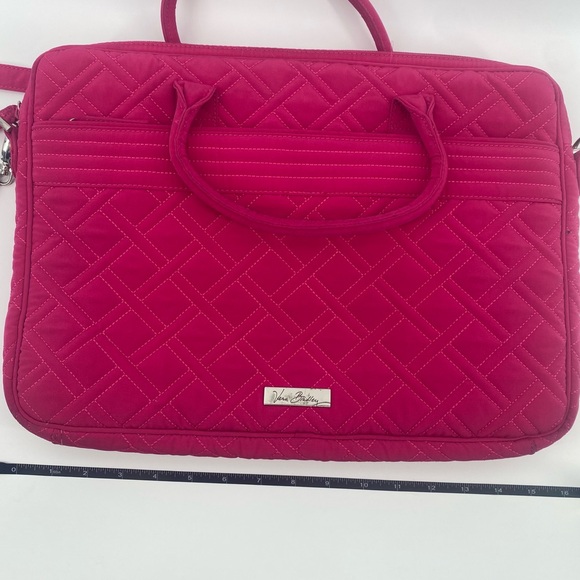 Vera Bradley | Pink Laptop Bag | Over the Shoulder or Handheld | Chain Accents | - Picture 8 of 10